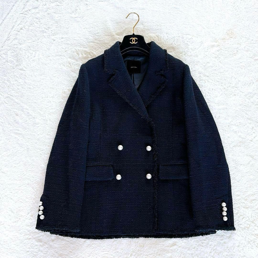 完売人気✨美品【Spick & Span】ツイードダブルジャケット パール 36