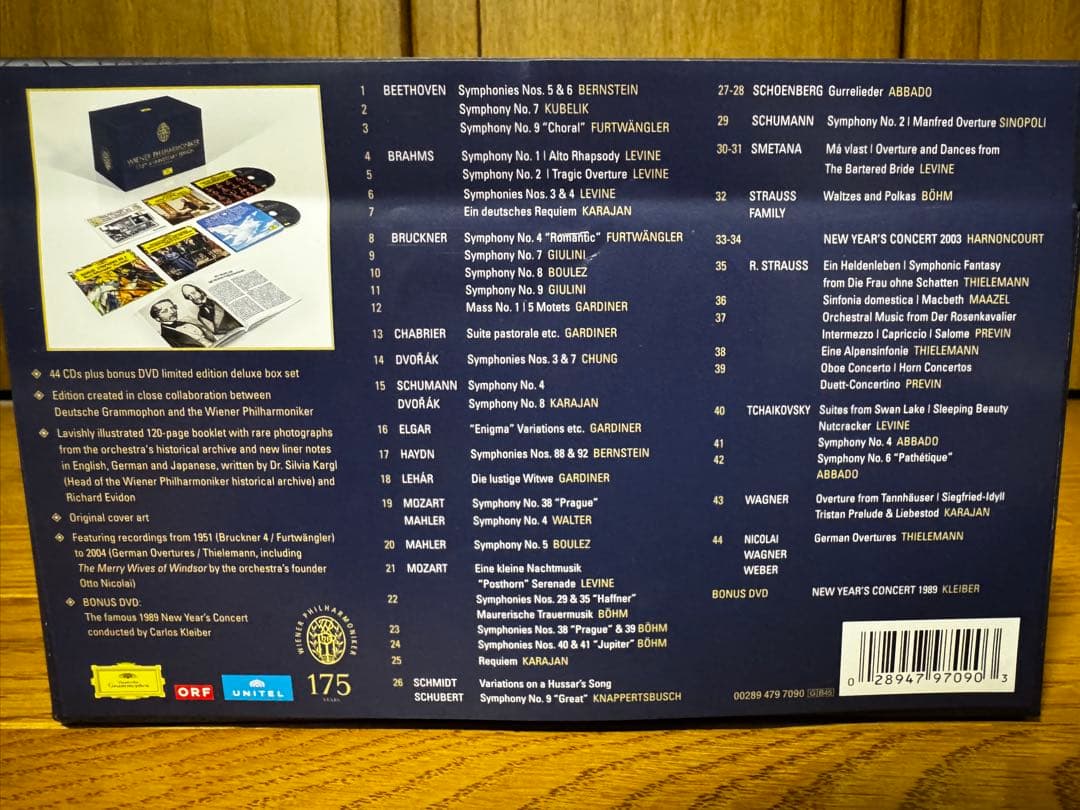 ウィーン・フィルハーモニー管弦楽団 創立175周年記念　44CD+DVD