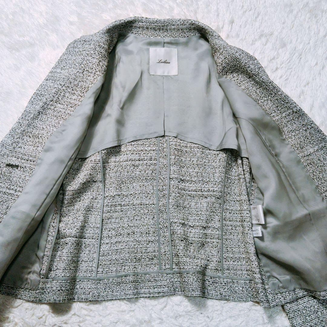 タグ付新品 現行 Leilian レリアン レディース ツイードジャケット L