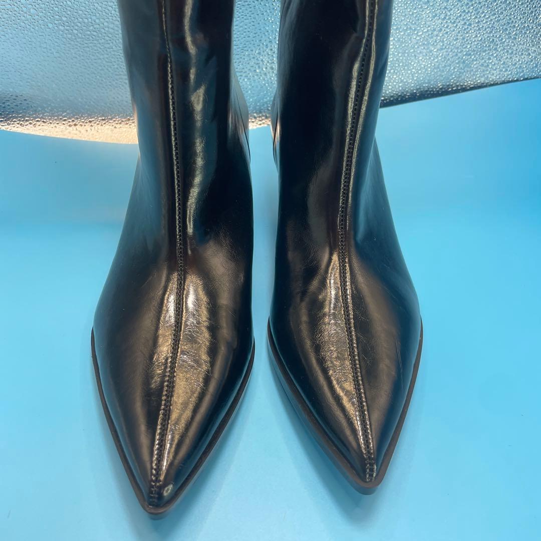 ZARA ザラ　キトゥンヒールブーツ　ワイドシャフトロングブーツ　23.5㎝