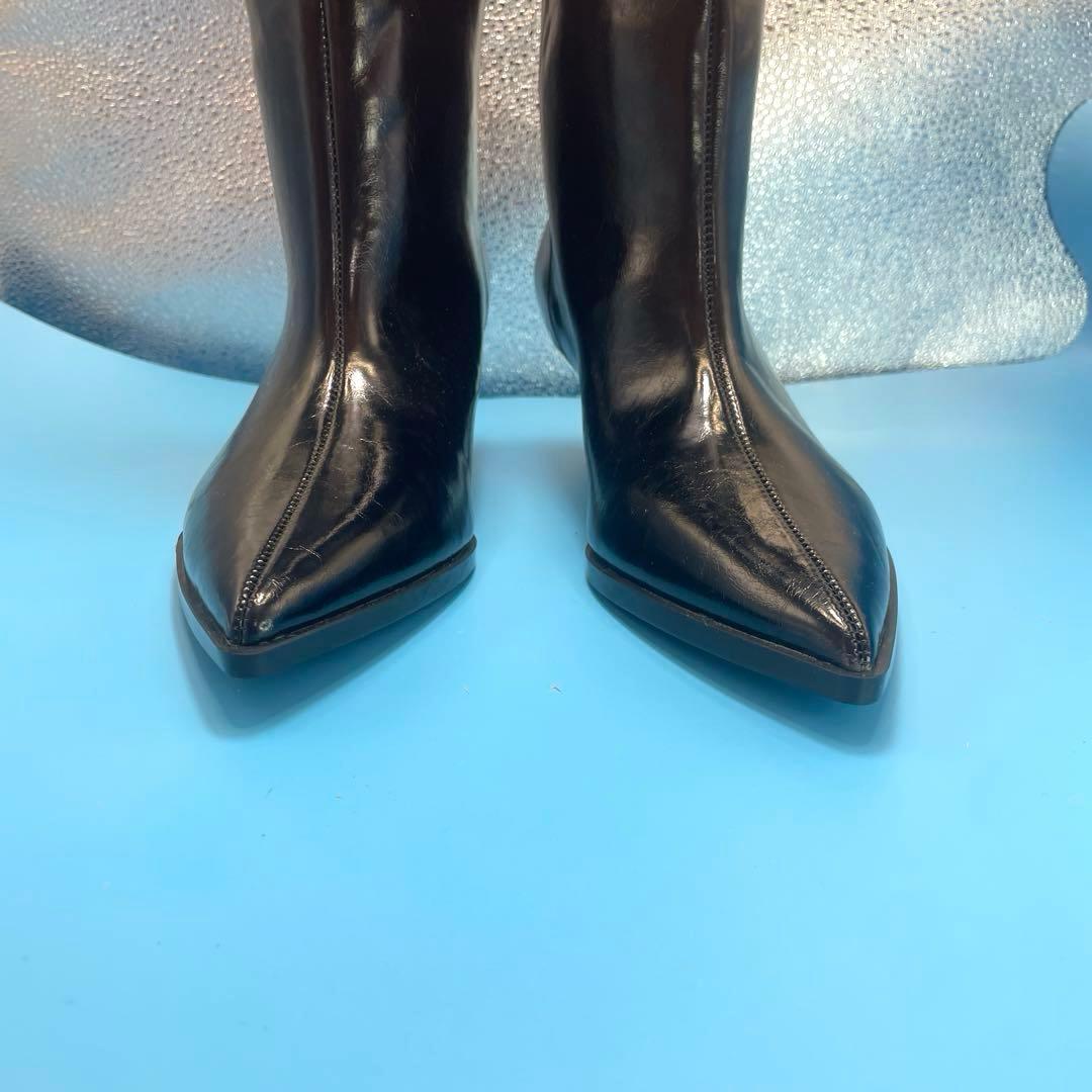 ZARA ザラ　キトゥンヒールブーツ　ワイドシャフトロングブーツ　23.5㎝