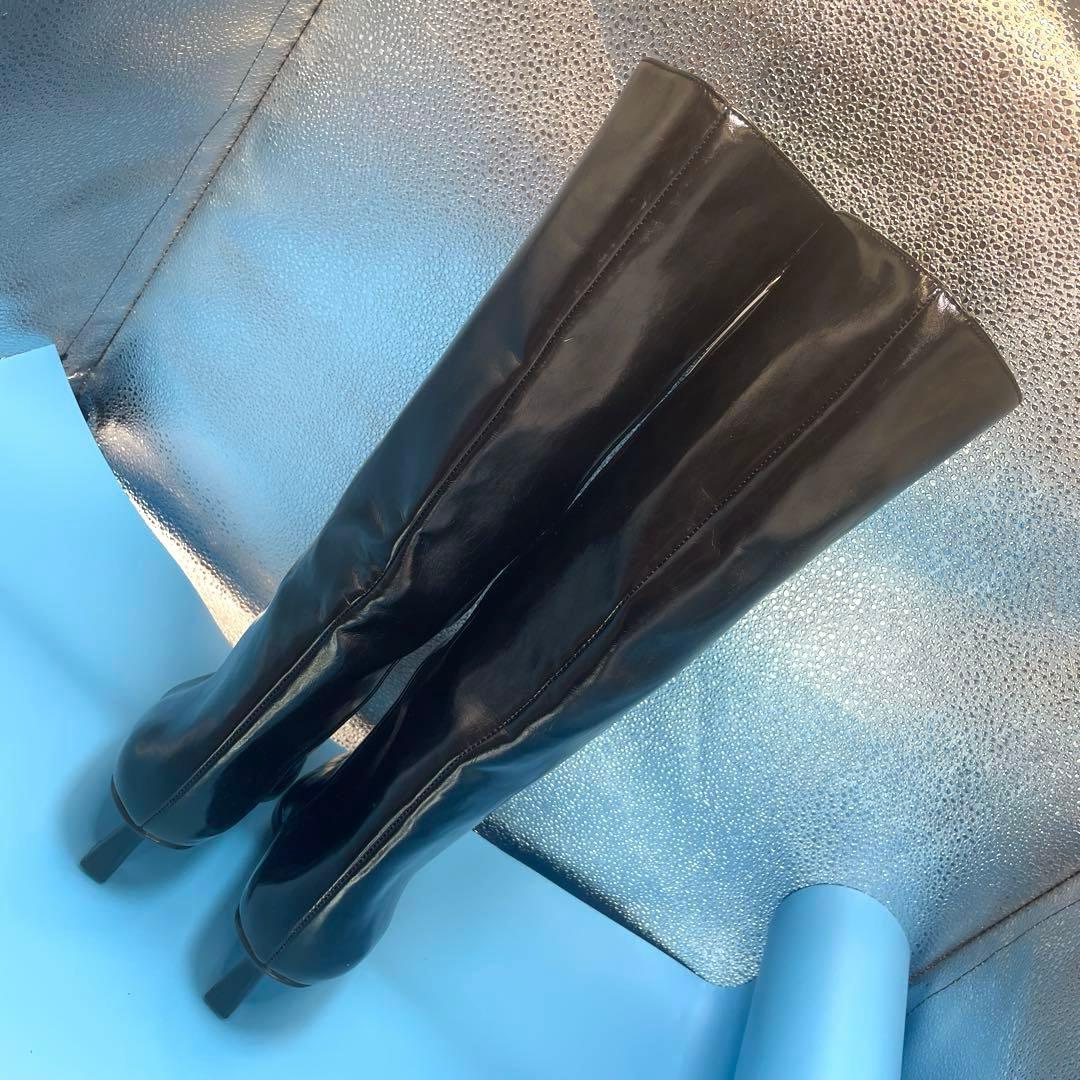 ZARA ザラ　キトゥンヒールブーツ　ワイドシャフトロングブーツ　23.5㎝