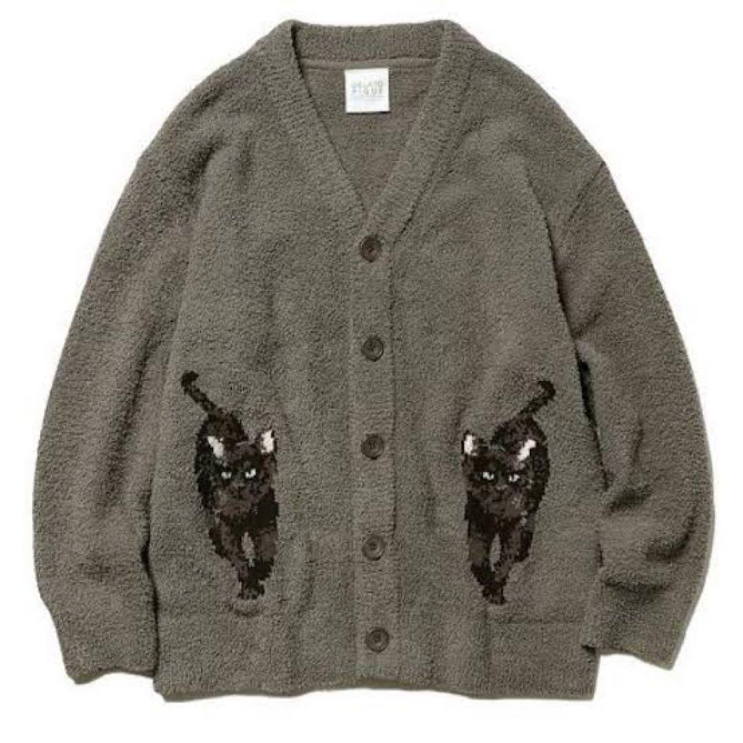 【新品】パウダーネコジャガードカーディガン&ロングパンツ　キャット　セット