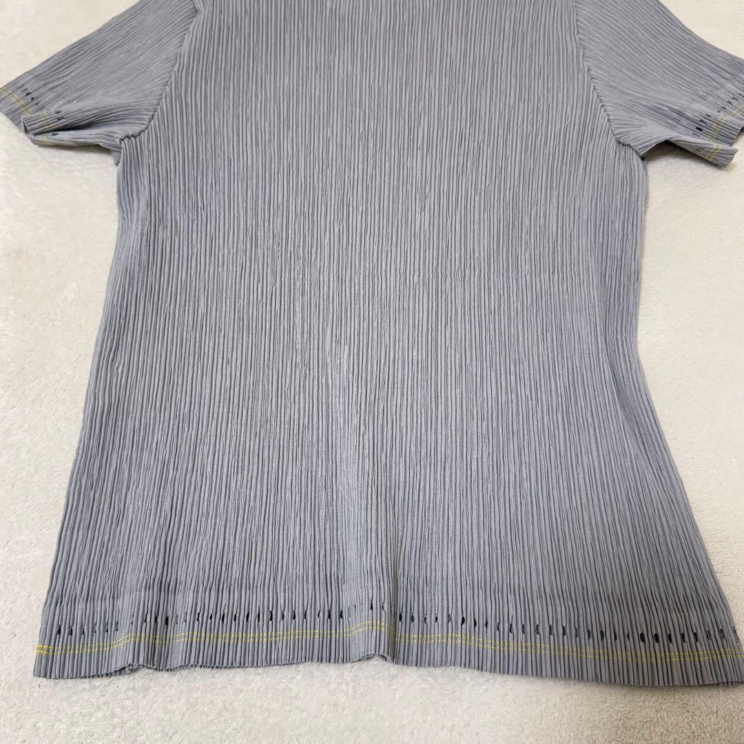 極美品✨ISSEY MIYAKE プリーツ　グレー　半袖　Mサイズ トップス