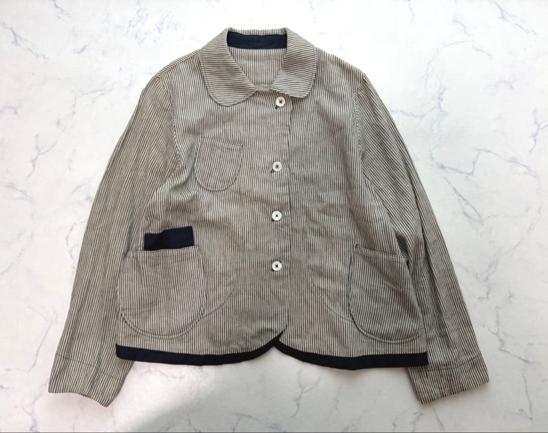 PICK UP コットンハウスアヤ　綿×麻リッチヒッコリー ジャケット　リネン混