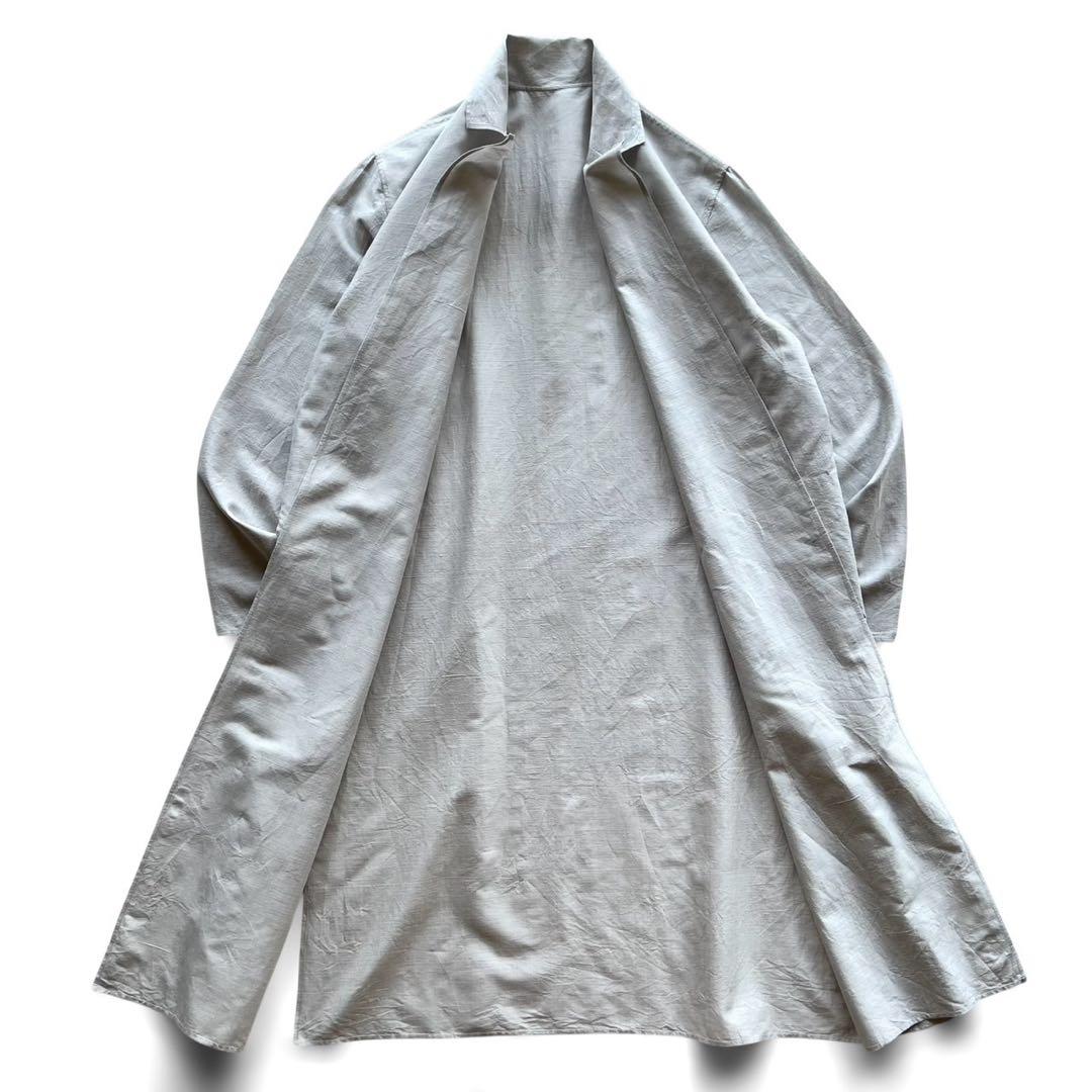 【美品】JURGEN LEHL/羽織/コート/グレー/コットンシルク混合