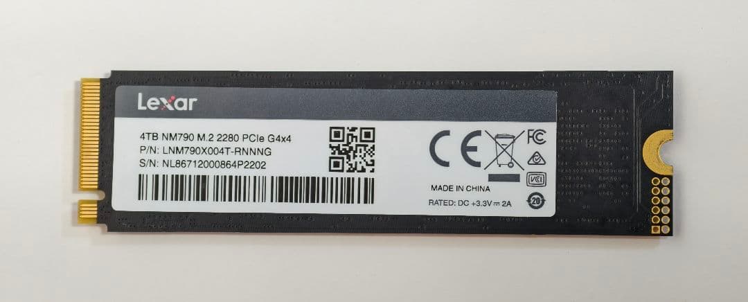 【中古】SSD Lexar NM790 4TB