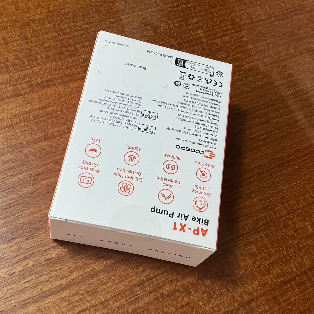 【新品未開封】COOSPO X1 電動空気入れ 120PSI 日本語説明書付