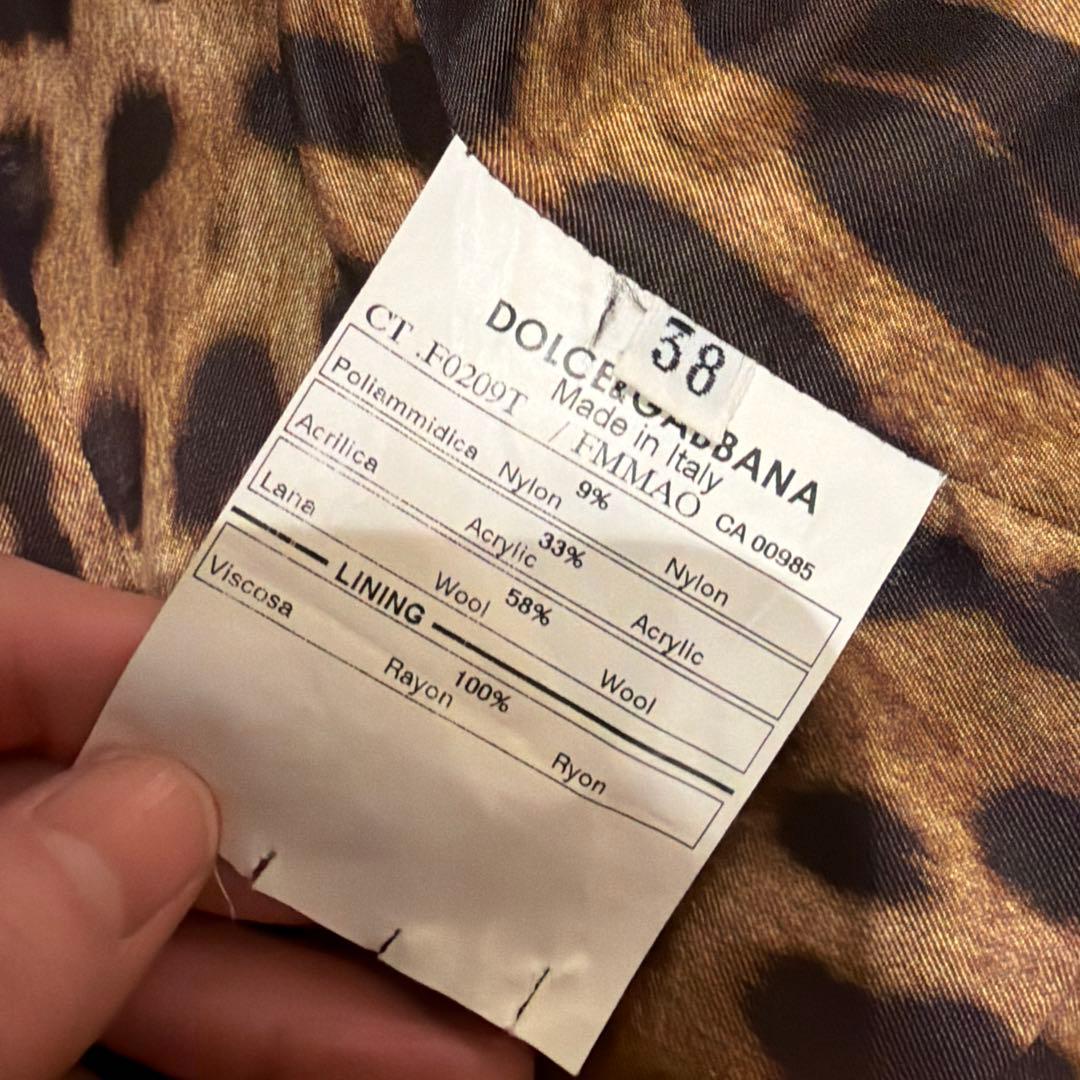 DOLCE & GABBANA ツイードロングコート　襟毛皮　38