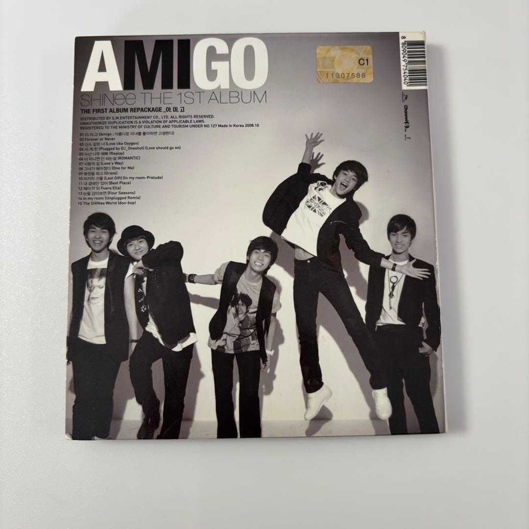 SHINee AMIGO 直筆サイン 全員 ジャケット＋歌詞カード 両面サイン