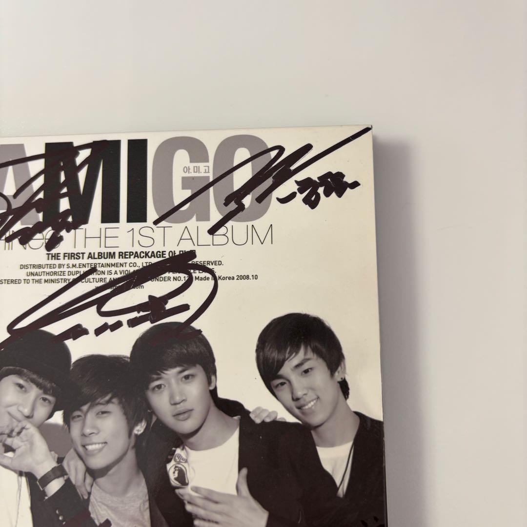 SHINee AMIGO 直筆サイン 全員 ジャケット＋歌詞カード 両面サイン