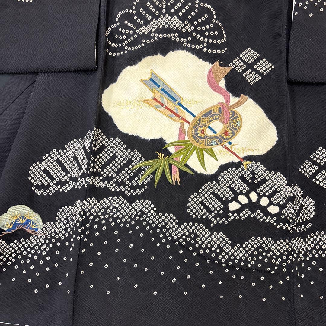 Rabbit新品特選京友禅絞り染、刺繍美術、桶絞り工芸　正絹産着大将兜文