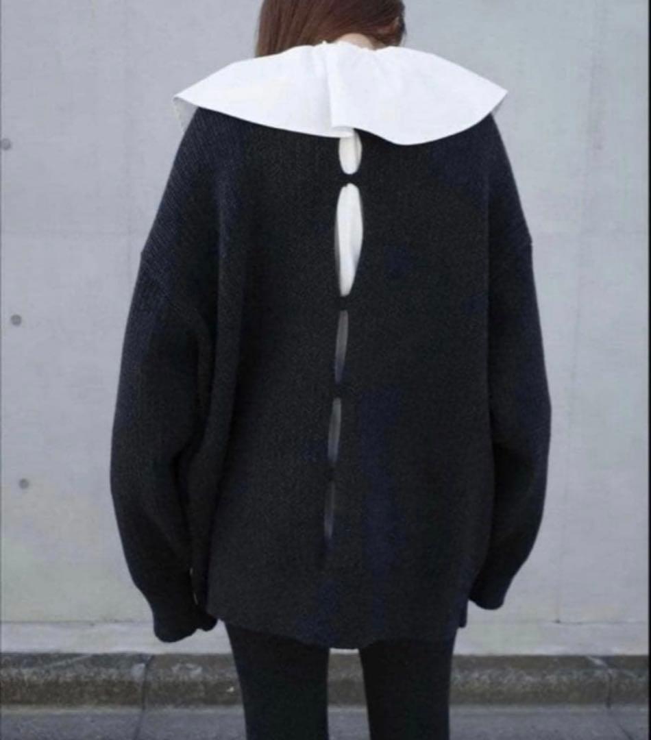 トップス W FACE COLOR MIX HOLE SLEEVE CARDIGAN