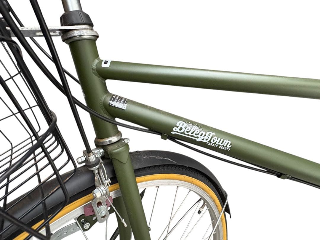 自転車 ベレッグタウン マットグリーン BET76B 外装6段 27インチ