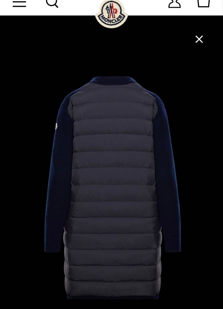 MONCLER【XS大きめレディース】HYBRID カーディガン ネイビー