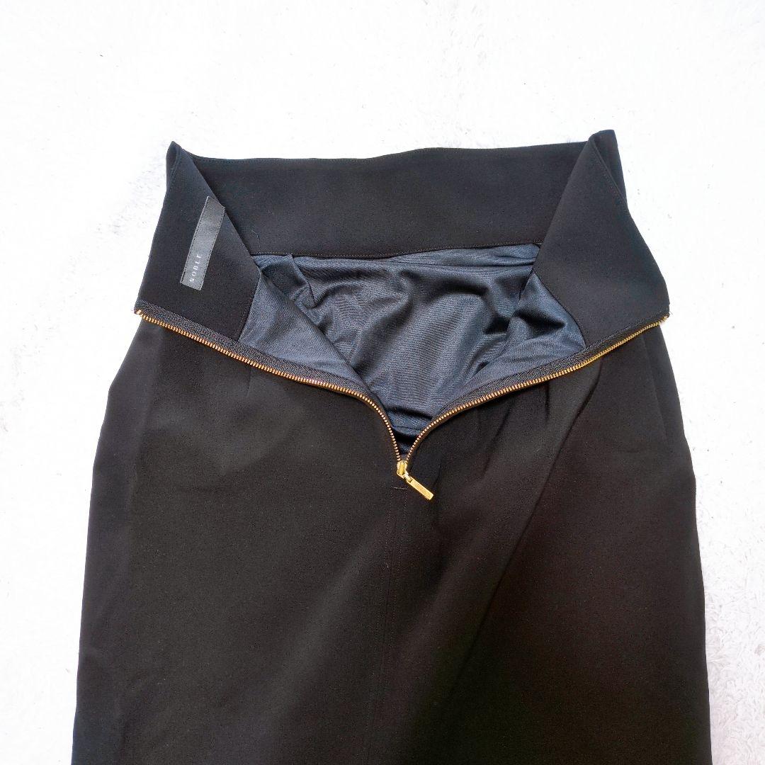 NOBLE　24ss ジャージーライクカラータイトスカート オケージョン　黒