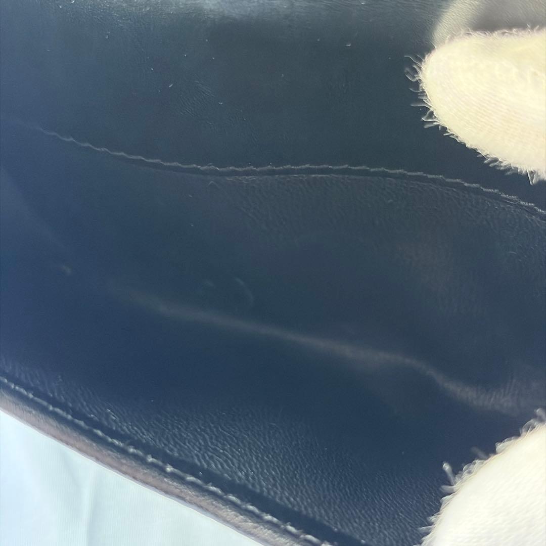 GUCCI グッチ 二つ折り財布 シマ レザー×キャンバス