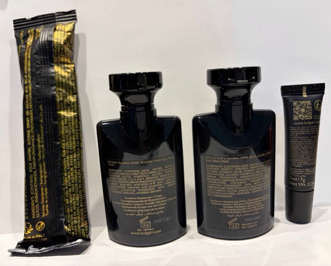 エミレーツ航空ファーストクラスBVLGARI レジェンメオロムアメニティセット
