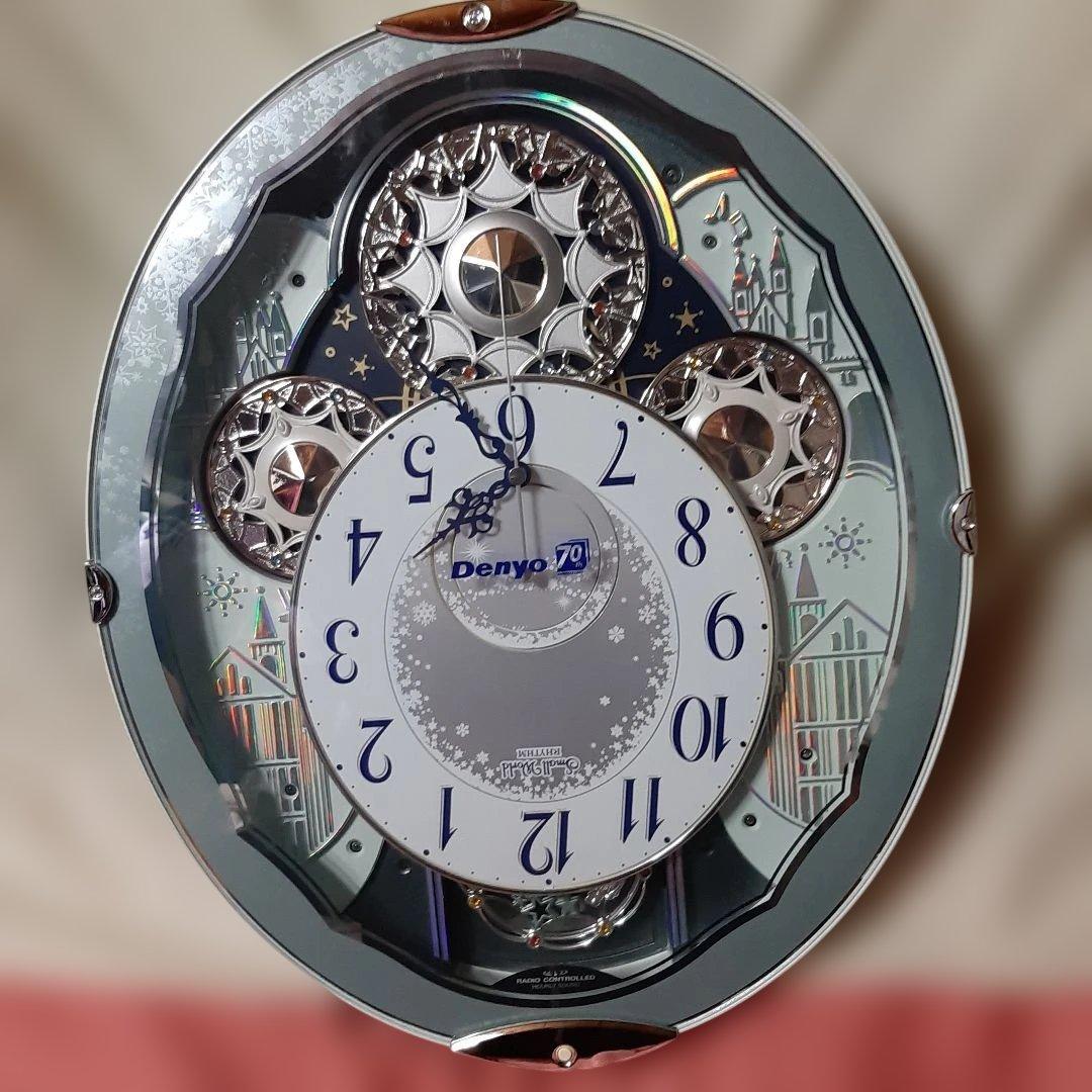 リズム時計◆電波時計 　からくり時計スモールワールド4MN537RH