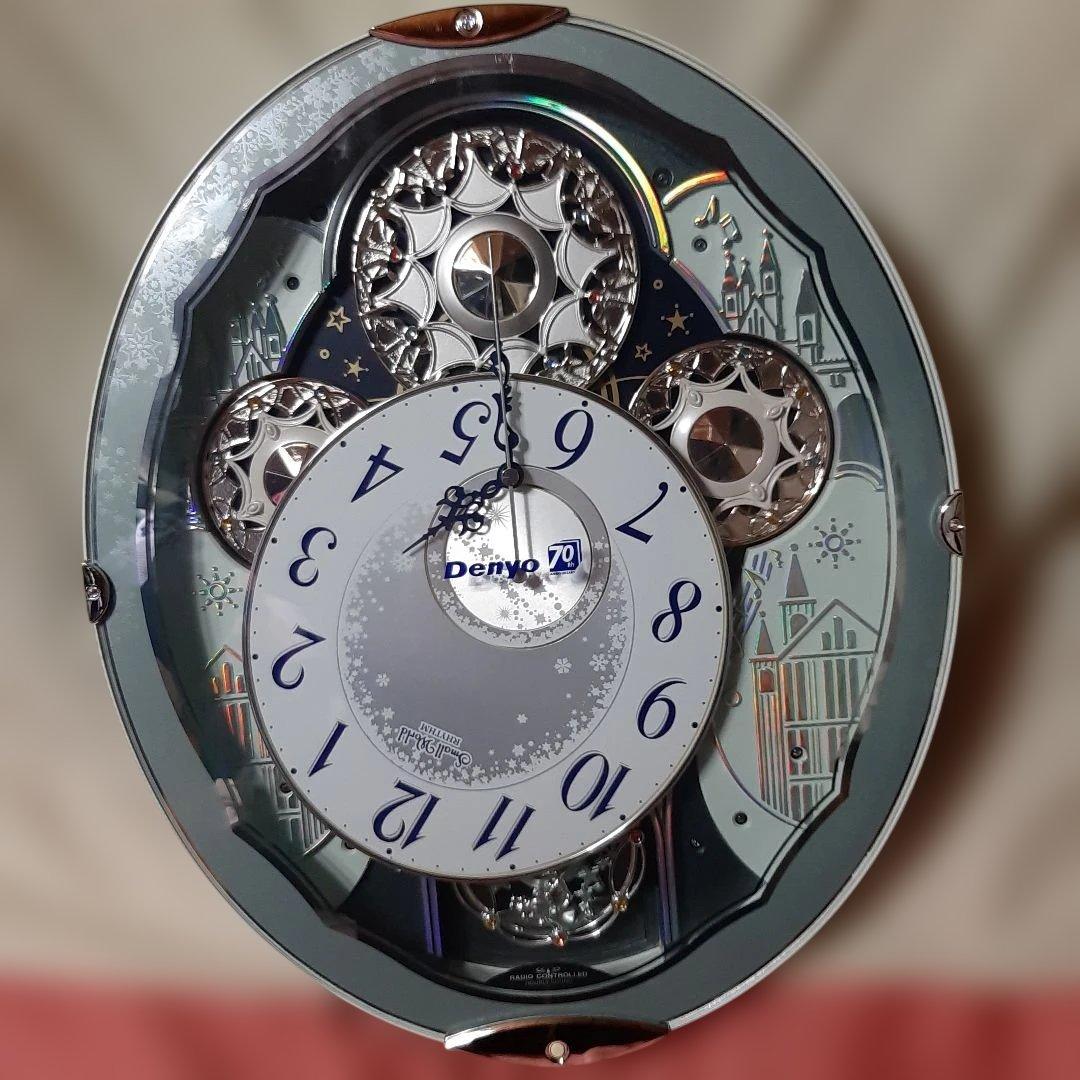 リズム時計◆電波時計 　からくり時計スモールワールド4MN537RH