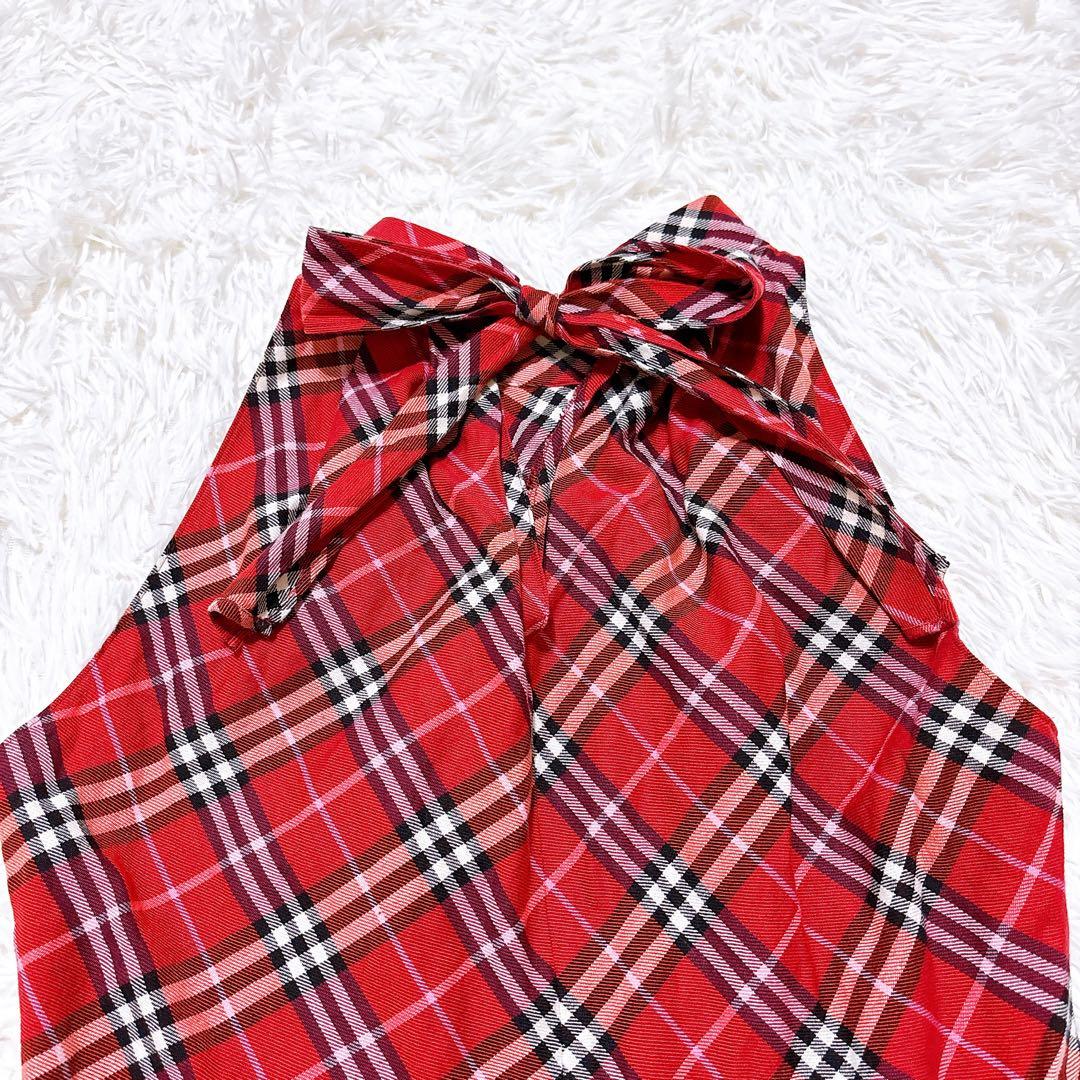 ✨美品✨BURBERRY BLUE LABEL チューブトップ ノバチェック 赤