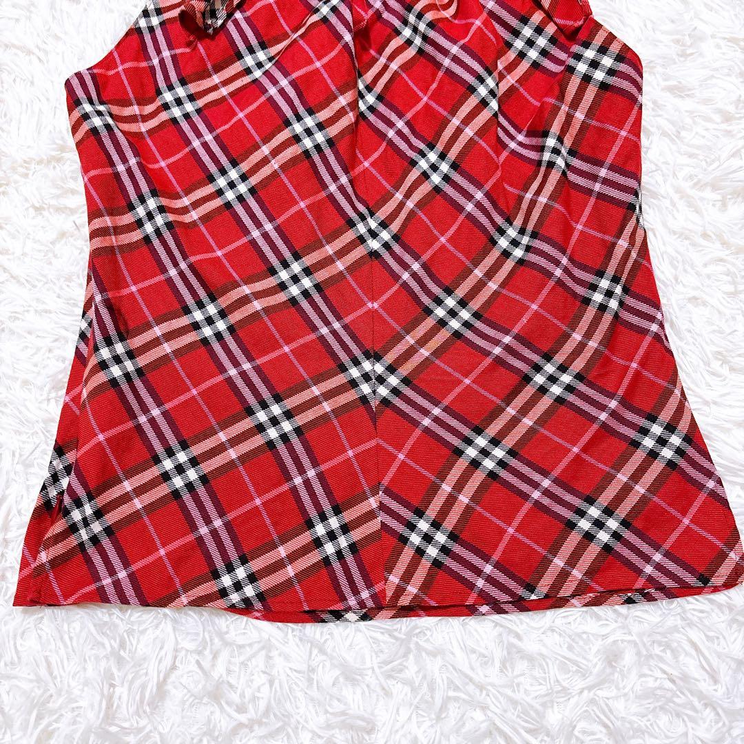 ✨美品✨BURBERRY BLUE LABEL チューブトップ ノバチェック 赤