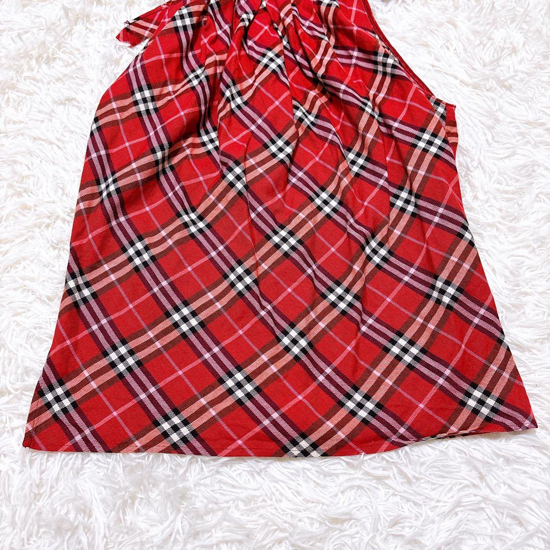 ✨美品✨BURBERRY BLUE LABEL チューブトップ ノバチェック 赤
