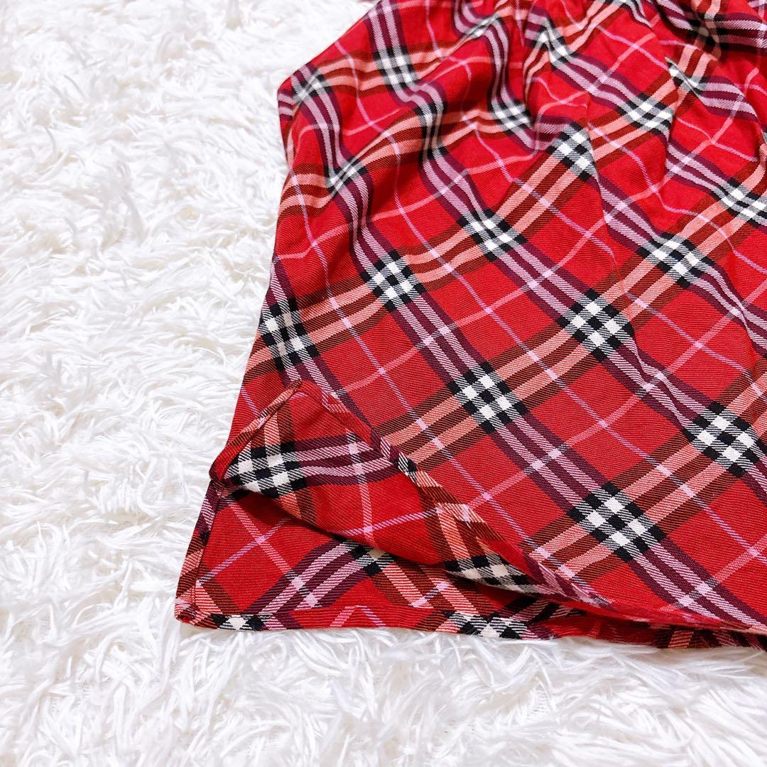 ✨美品✨BURBERRY BLUE LABEL チューブトップ ノバチェック 赤
