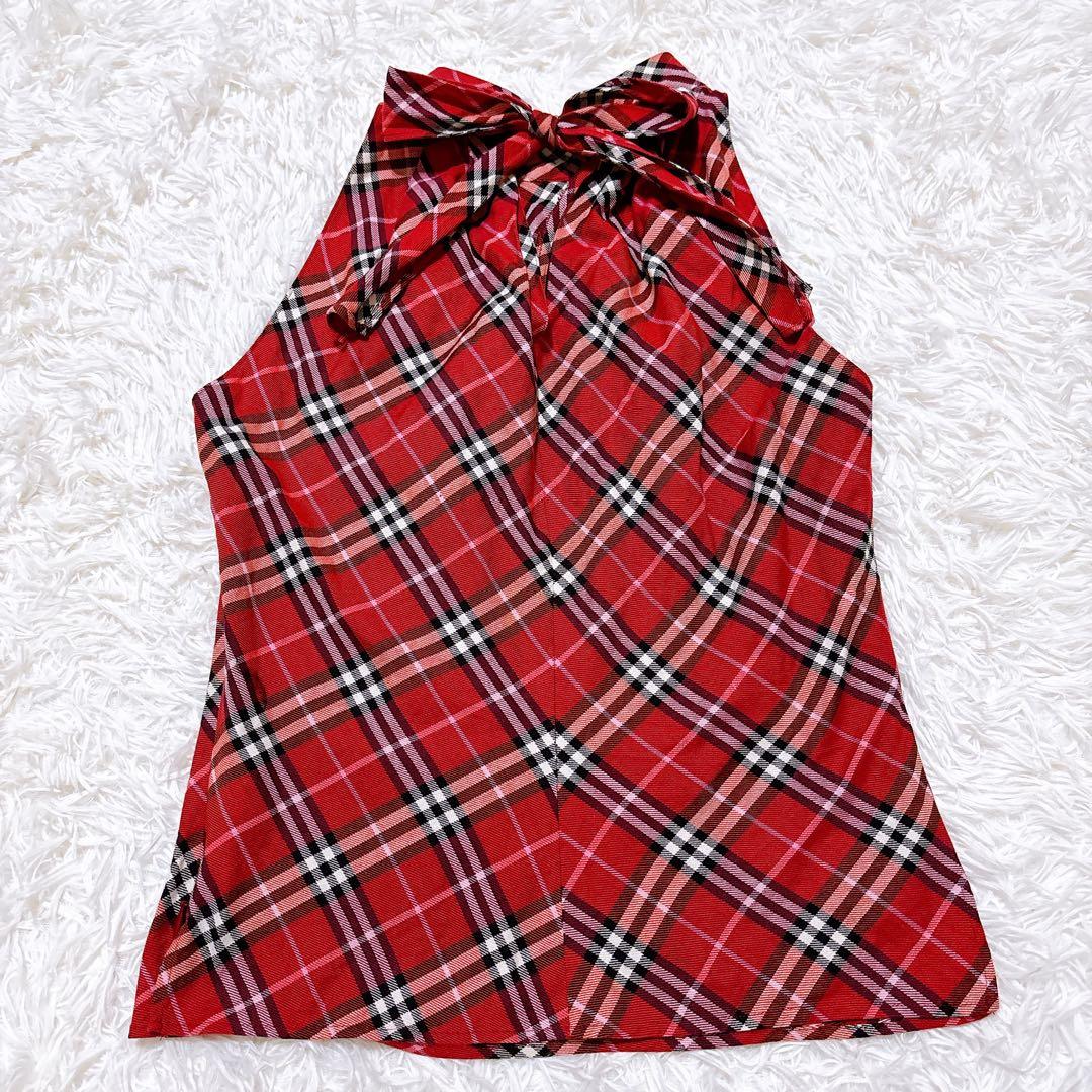 ✨美品✨BURBERRY BLUE LABEL チューブトップ ノバチェック 赤