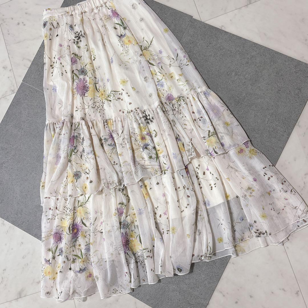 極美品 スナイデル 25年モデル ラッフルフリルティアードスカート 花柄 完売品