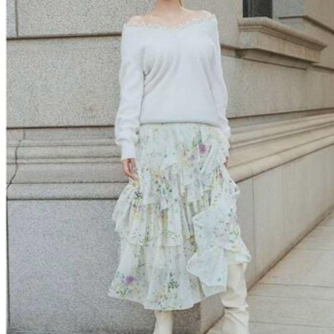 極美品 スナイデル 25年モデル ラッフルフリルティアードスカート 花柄 完売品