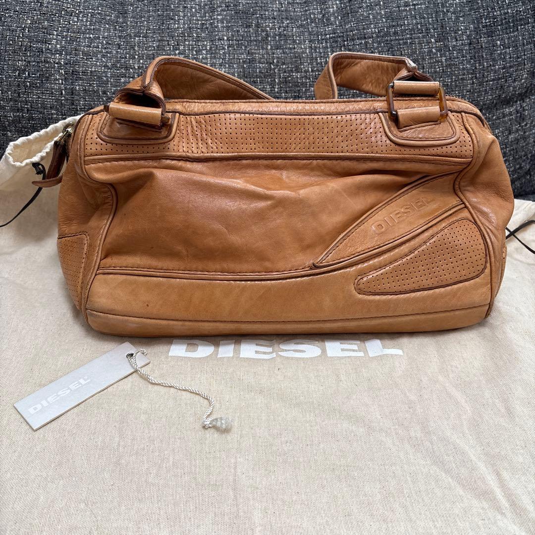 DIESEL レザー ボストンバッグ　ブラウン