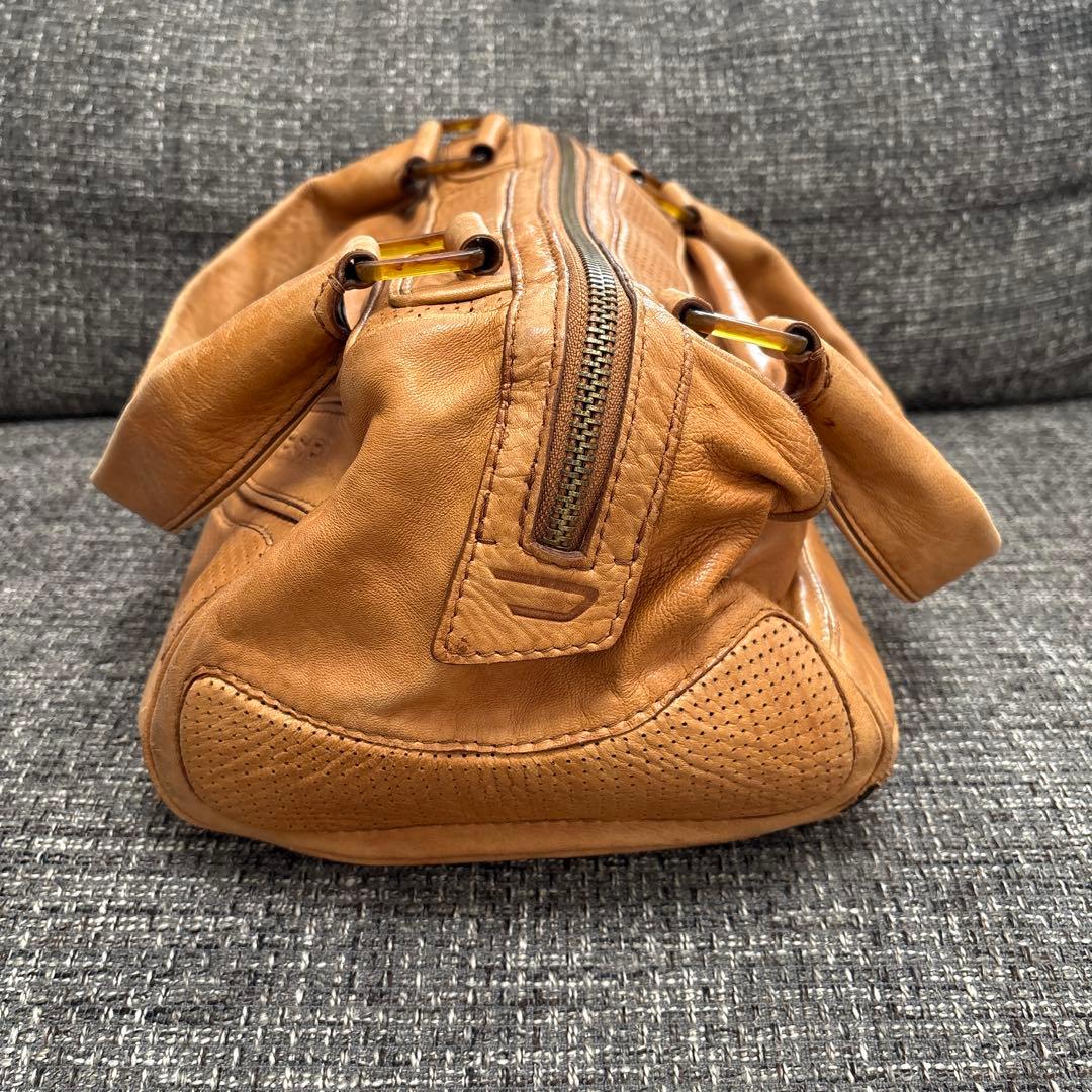 DIESEL レザー ボストンバッグ　ブラウン