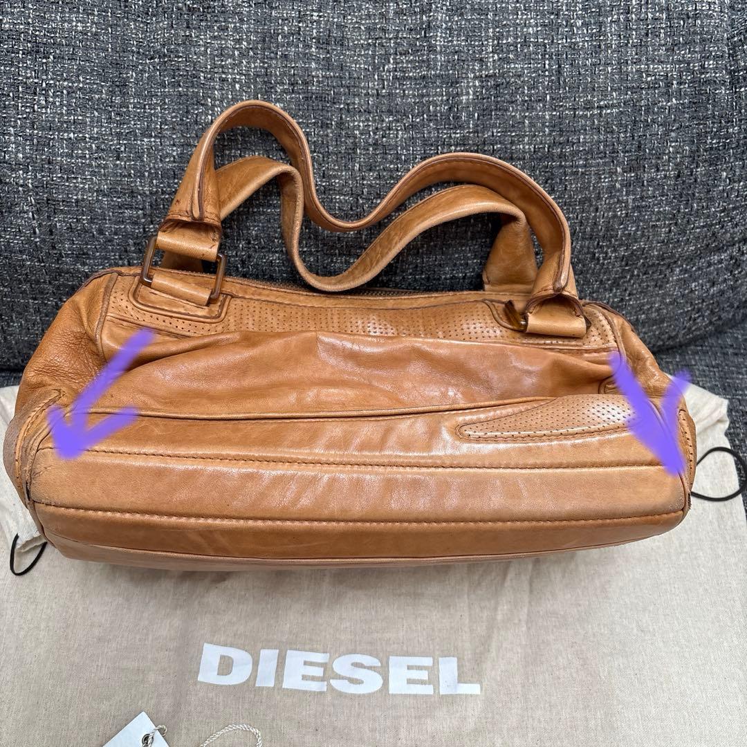 DIESEL レザー ボストンバッグ　ブラウン