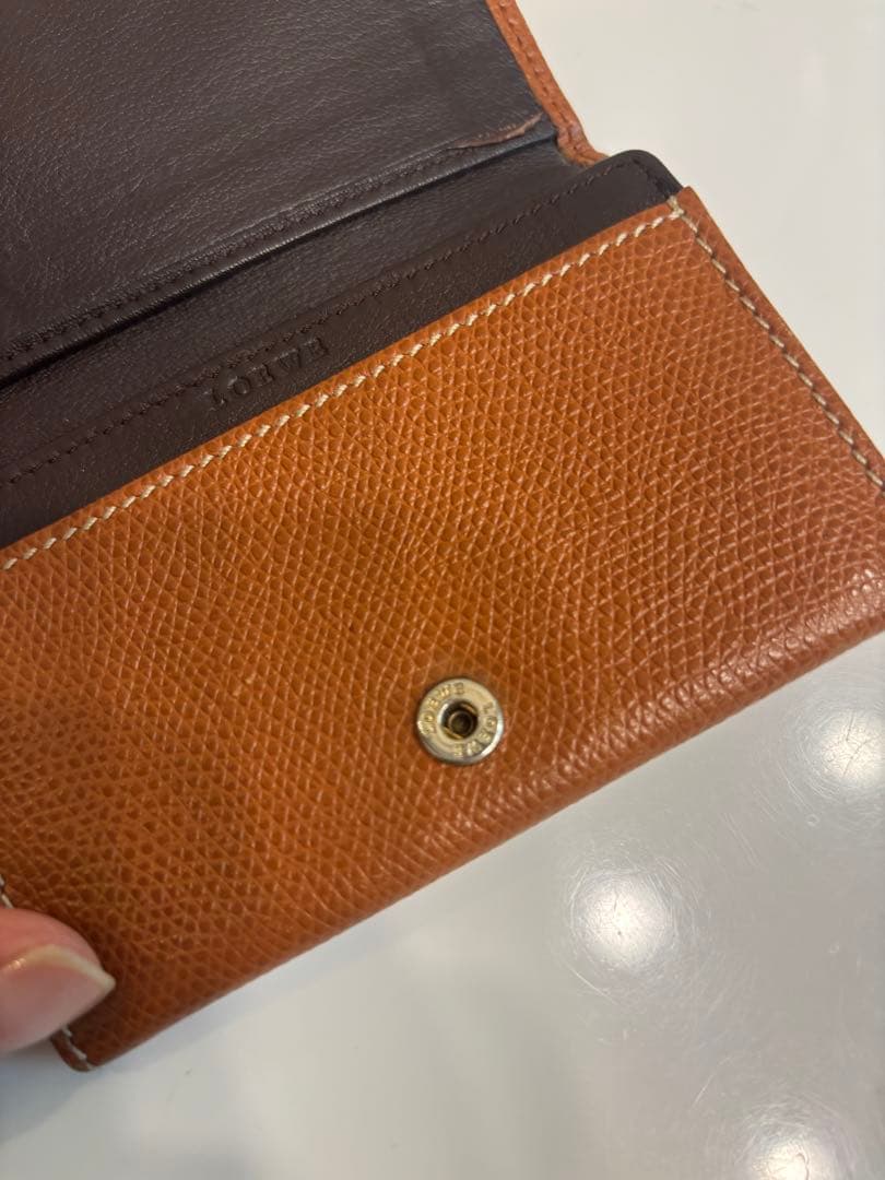LOEWE ロエベ ブラウンレザー名刺入れ エンボスロゴ付き