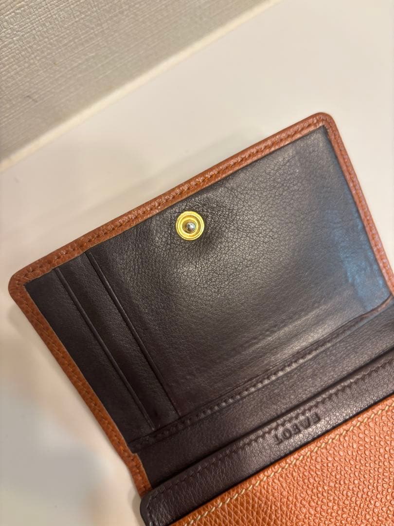 LOEWE ロエベ ブラウンレザー名刺入れ エンボスロゴ付き