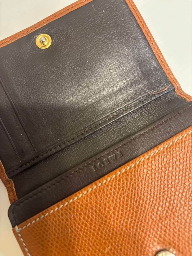 LOEWE ロエベ ブラウンレザー名刺入れ エンボスロゴ付き
