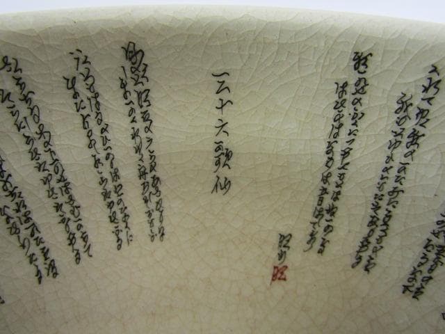 Y5-1011◇茶道具 九谷焼 昭山造 茶碗 細字 三十六歌仙◇