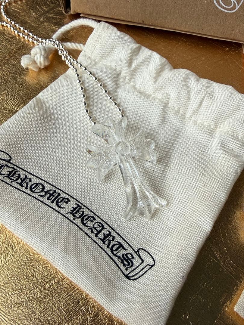 CHROME HEARTS クロムハーツ シリコンCHクロスネックレス クリア