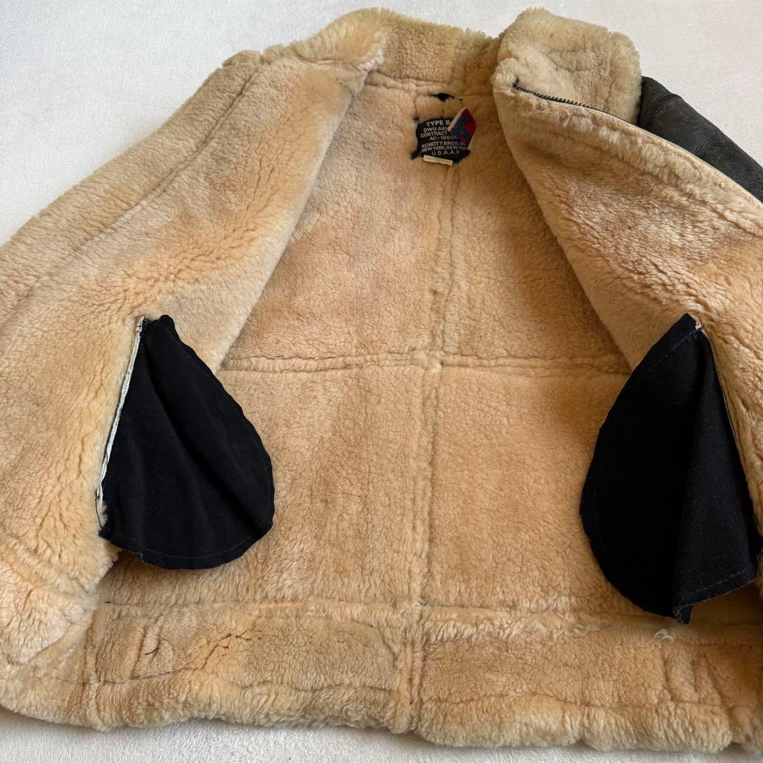 Schott B-3 フライトジャケット シープスキン グレー 42