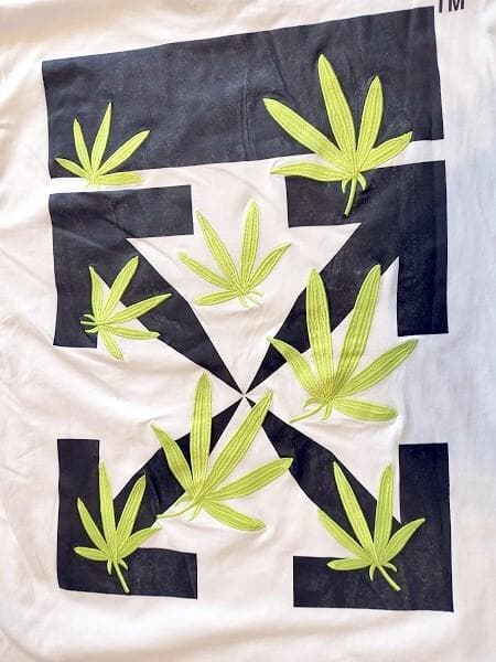 【新品】OFF-WHITE Weed Arrows 限定版刺繍Tシャツ 白 XL