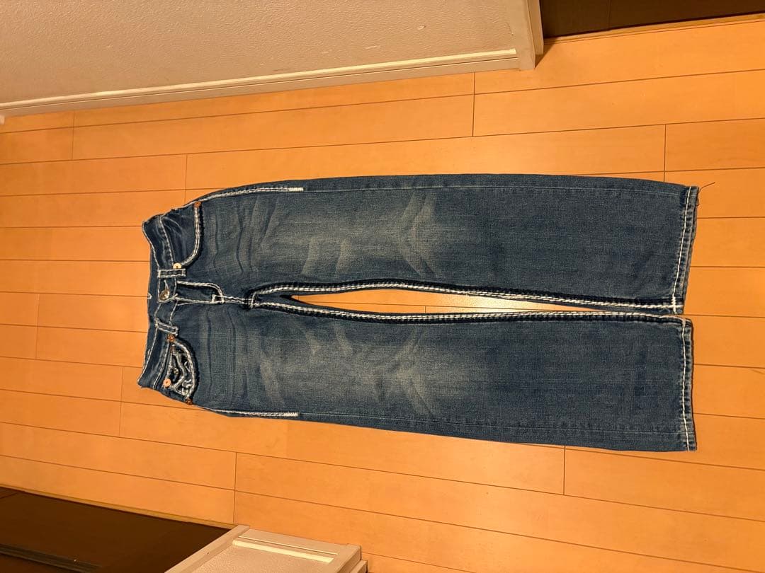 ［希少］true religion super t 極太ステッチ 濃紺 y2k