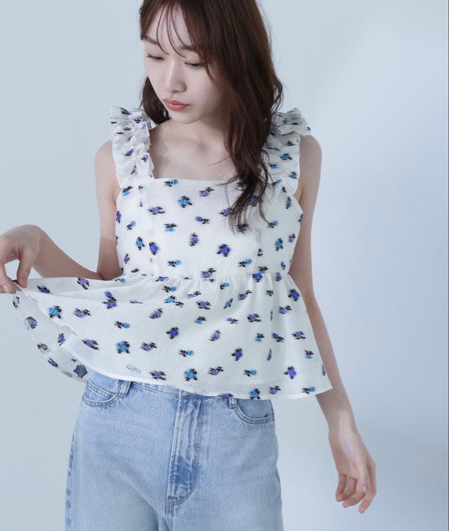NATURAL BEAUTY BASIC★ ジャガードキャミソール