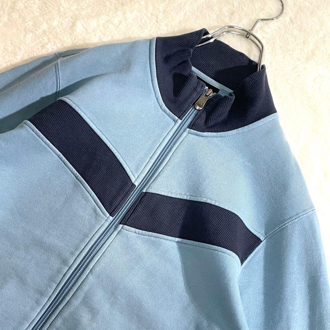90s～00s　adidas　トラックジャケット　サイズM　ブルーネイビー切替