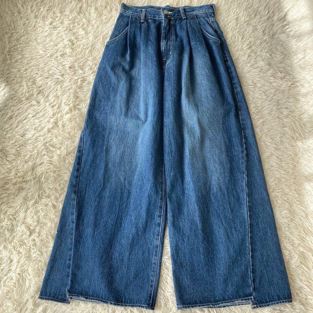 24ss ジャーナルスタンダード 2タックワイドデニム　脚長効果　38 M