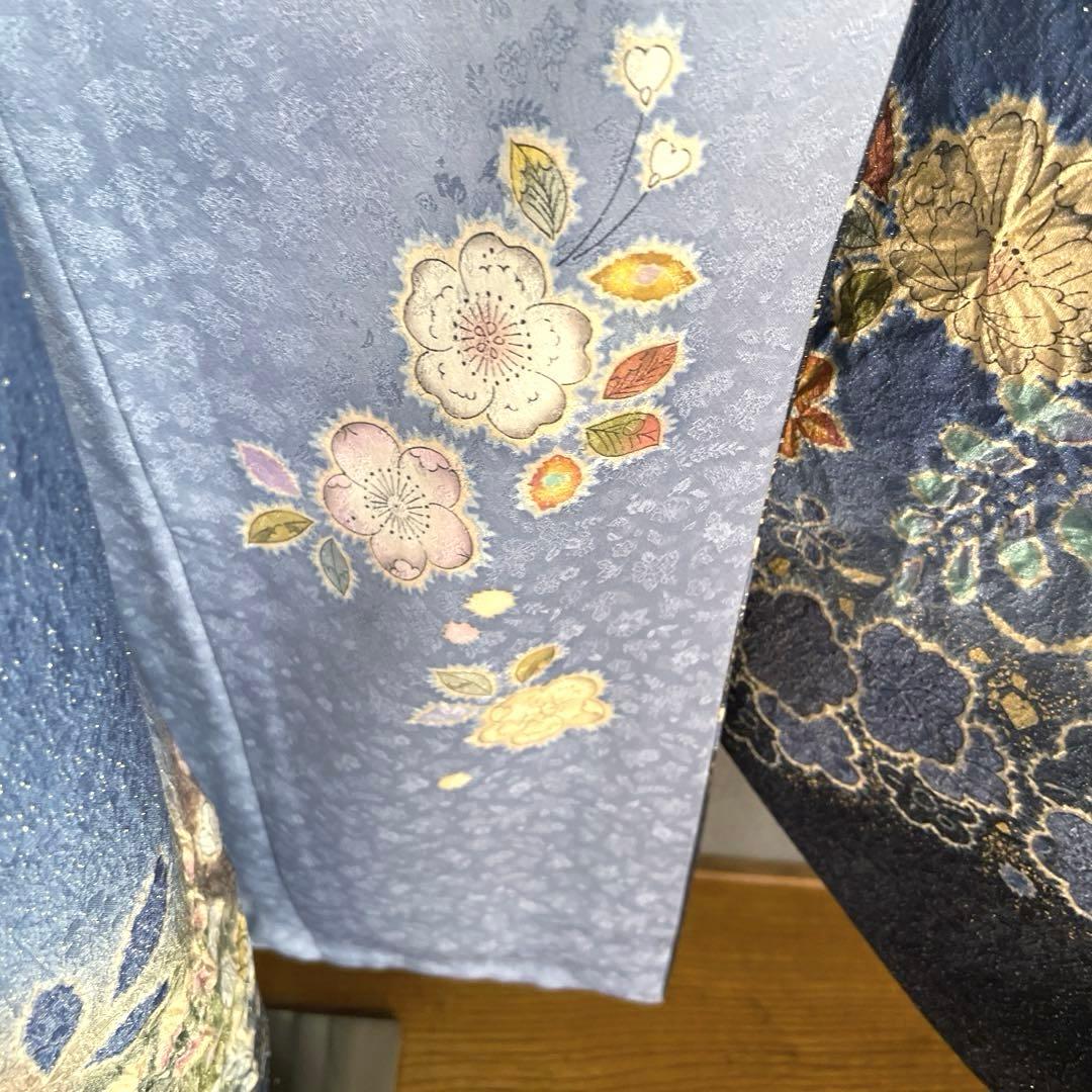 振袖フルセット　高身長　辻ヶ花　成人式振袖　振袖　裄丈69 ➕サイズ　水色