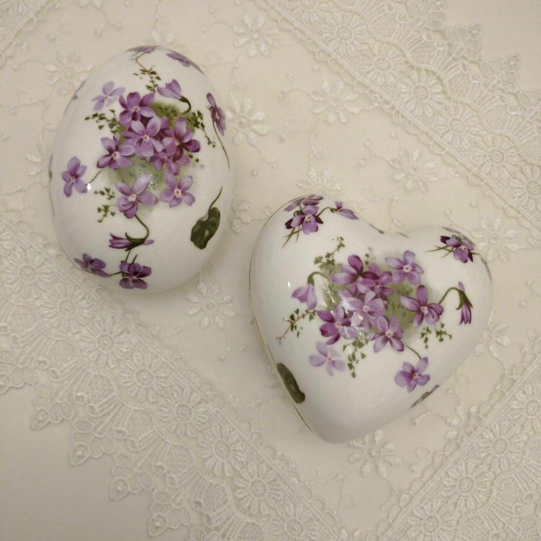 ハマースレイ　ヴァイオレット　スミレ　トリンケット　小物入れ　egg型