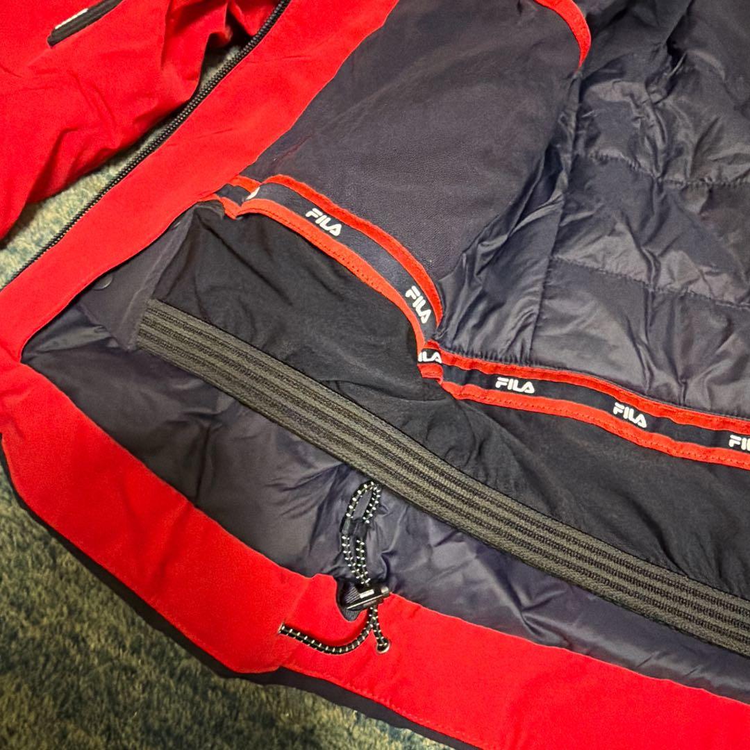 【美品】FILA 赤 スキーウェア フード付き　ITALIA 140cm