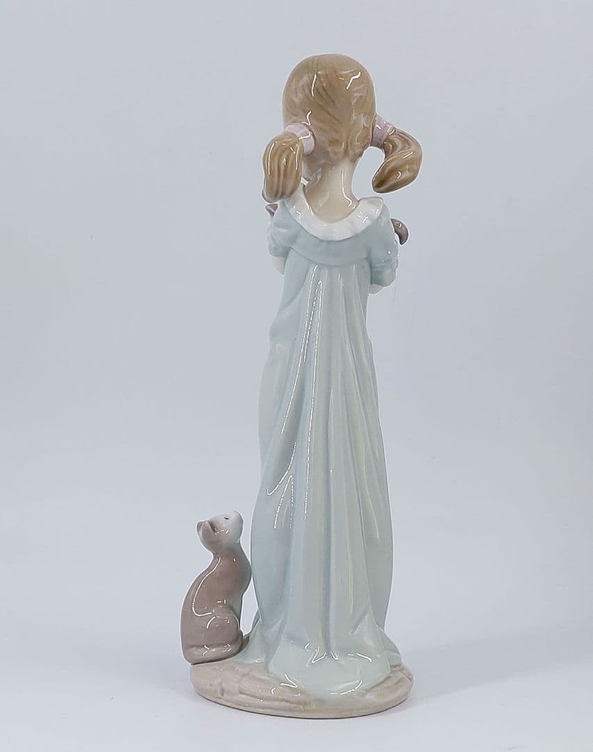 【美品】LLADRO リヤドロ No.5743 私のことも忘れないで 猫 女の子