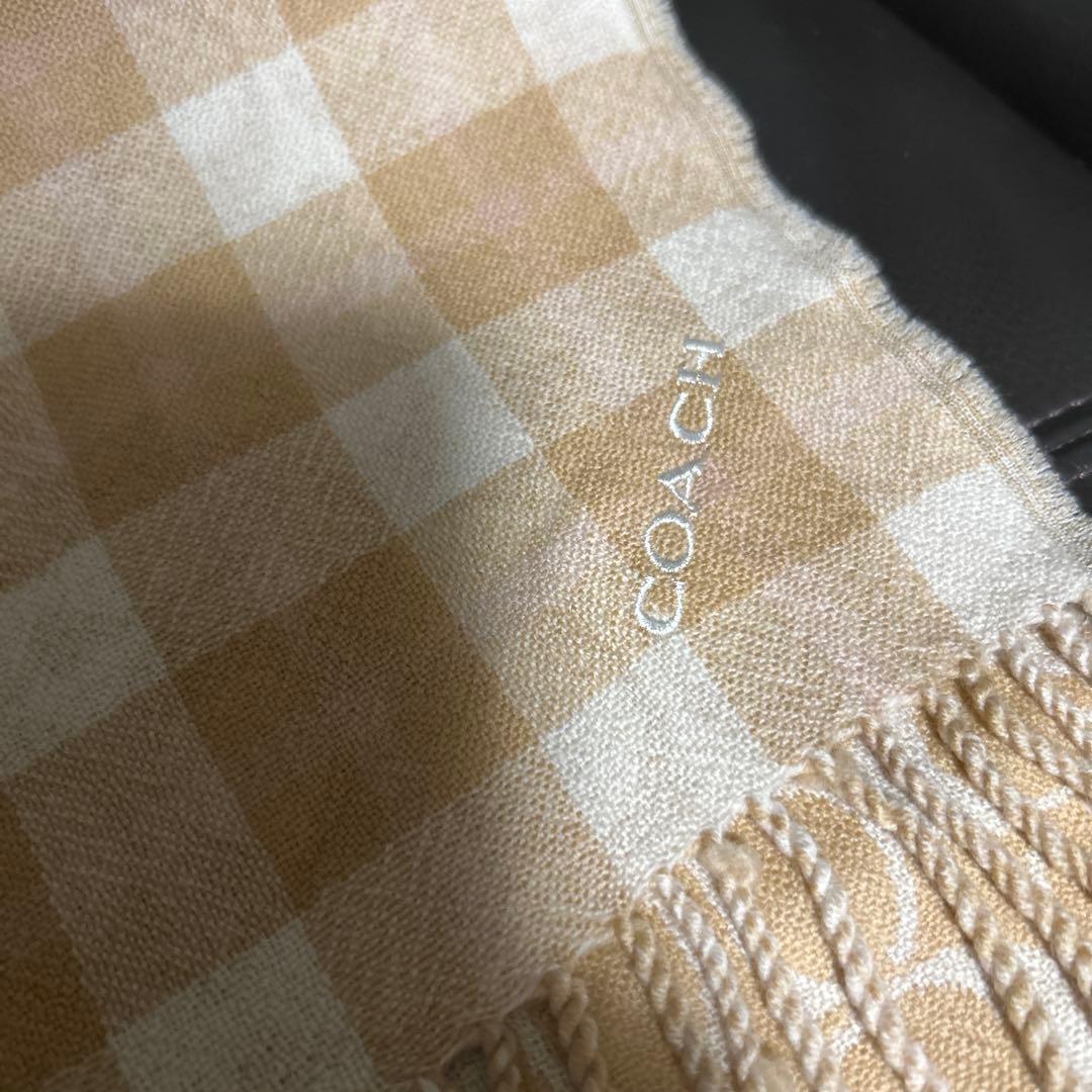 新品未使用　COACH シグネチャー柄　チェック柄　マフラー